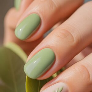 Pistachio Glaze Medium Square, Press On Nails