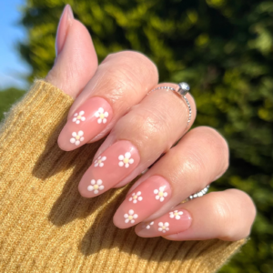 Mini Flower Nude Floral Press on Nails